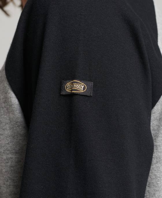 Superdry top cu mânecă lungă raglan cu logo vintage îmbrăcăminte gri femei JX0Z2136