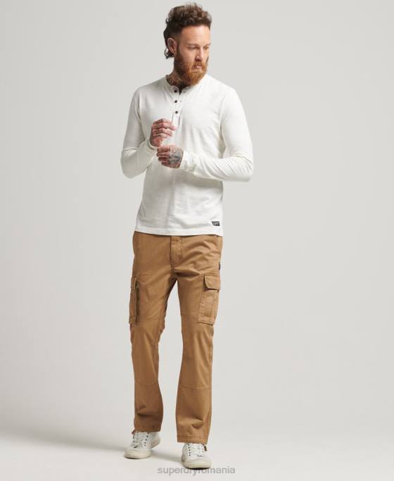 Superdry top cu mânecă lungă supravopsită îmbrăcăminte alb bărbați JX0Z1531