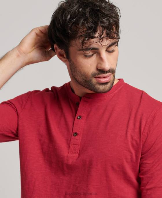 Superdry top cu mânecă lungă supravopsită îmbrăcăminte roșu bărbați JX0Z1492
