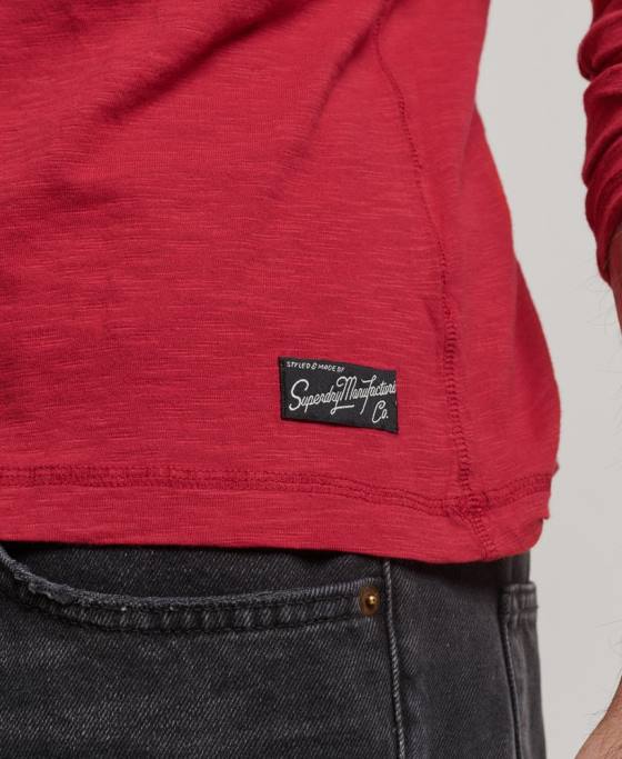 Superdry top cu mânecă lungă supravopsită îmbrăcăminte roșu bărbați JX0Z1492