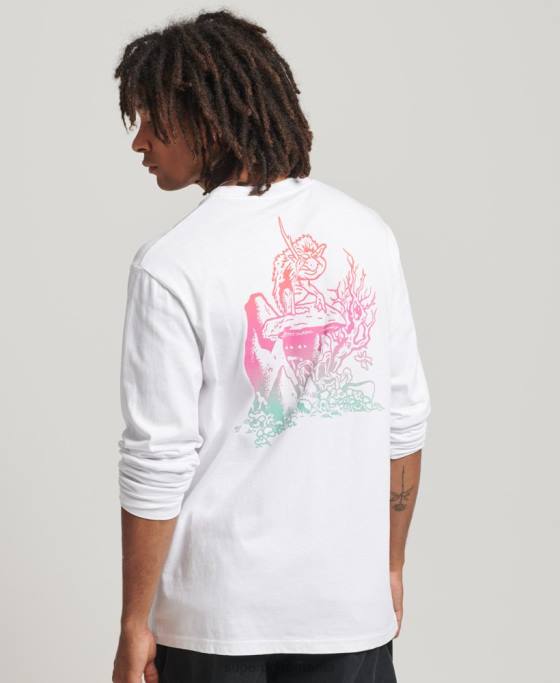 Superdry top cu mânecă lungă în pădure îmbrăcăminte alb bărbați JX0Z1537