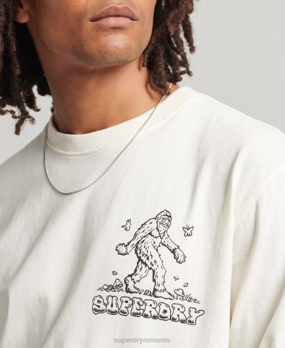 Superdry top cu mânecă lungă în pădure îmbrăcăminte alb bărbați JX0Z1538