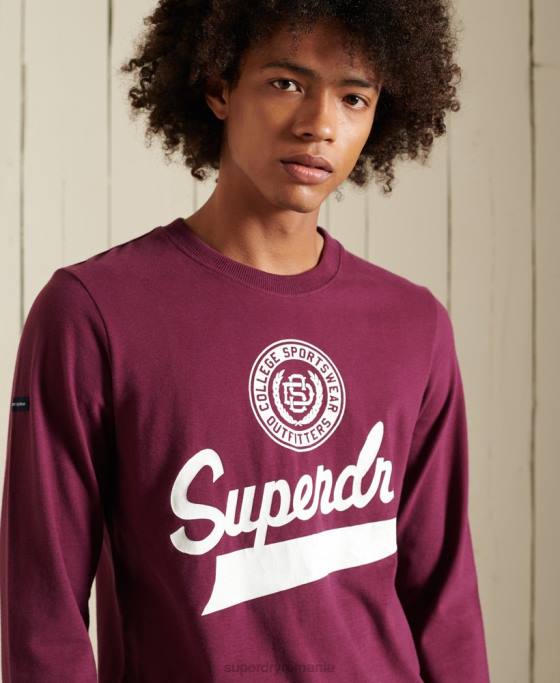 Superdry top cu mânecă lungă în stil script îmbrăcăminte Violet bărbați JX0Z1585