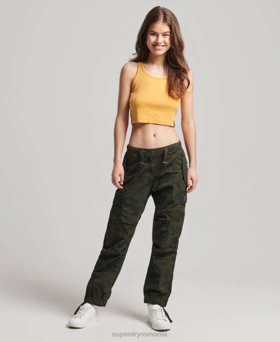 Superdry top cu vestă crop vintage din bumbac organic îmbrăcăminte galben femei JX0Z6701