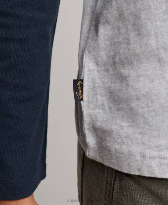 Superdry top de baseball cu logo vintage din bumbac organic îmbrăcăminte gri femei JX0Z2899