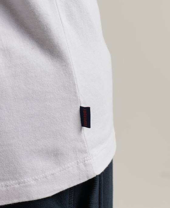 Superdry top de baseball cu mâneci lungi din bumbac organic îmbrăcăminte alb bărbați JX0Z1497