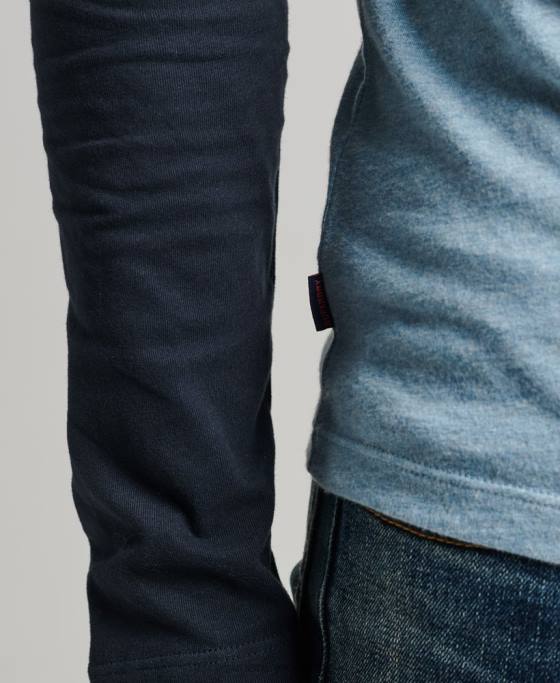 Superdry top de baseball cu mâneci lungi din bumbac organic îmbrăcăminte albastru bărbați JX0Z1583