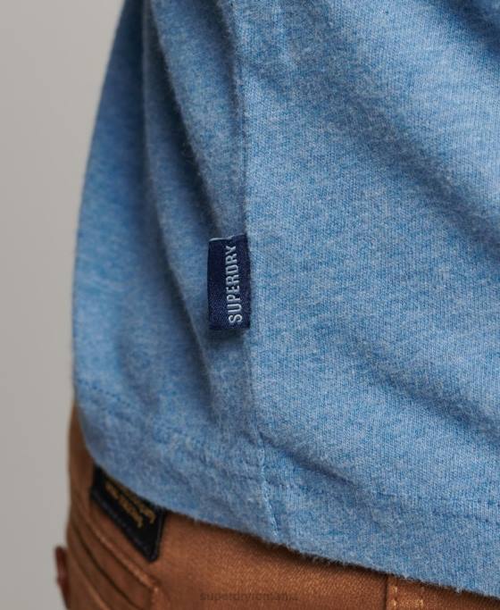 Superdry top de baseball cu mâneci lungi din bumbac organic îmbrăcăminte albastru bărbați JX0Z6370