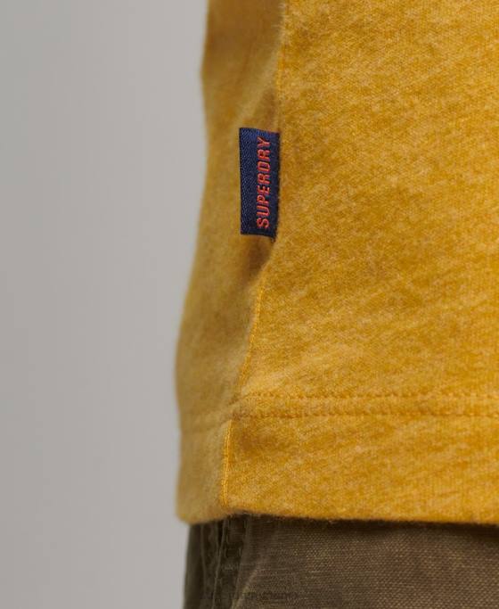 Superdry top de baseball cu mâneci lungi din bumbac organic îmbrăcăminte galben bărbați JX0Z1484