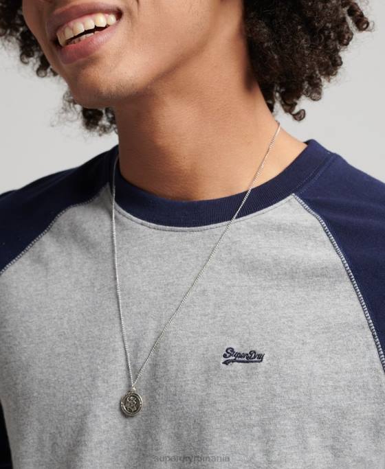 Superdry top de baseball cu mâneci lungi din bumbac organic îmbrăcăminte marina bărbați JX0Z1578