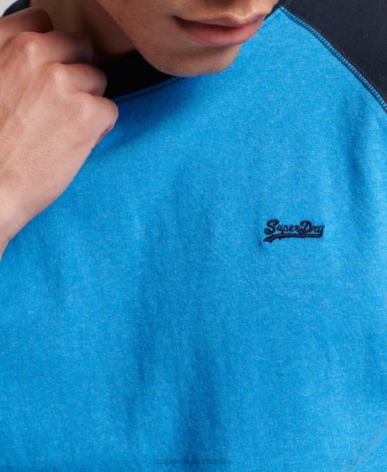 Superdry top de baseball cu mâneci lungi din bumbac organic îmbrăcăminte marina bărbați JX0Z1587