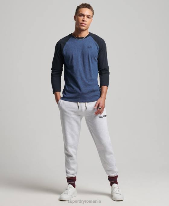 Superdry top de baseball cu mâneci lungi din bumbac organic îmbrăcăminte marina bărbați JX0Z6446