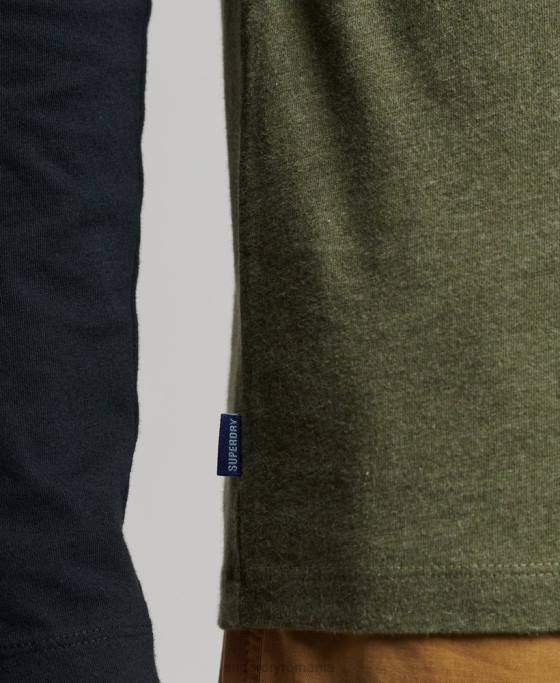Superdry top de baseball cu mâneci lungi din bumbac organic îmbrăcăminte verde bărbați JX0Z1557