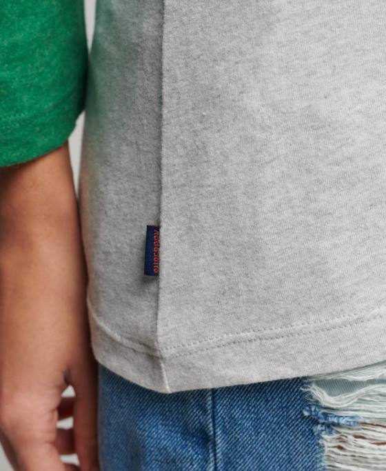 Superdry top de baseball vintage din bumbac organic cu jumătate de mânecă îmbrăcăminte verde femei JX0Z6555