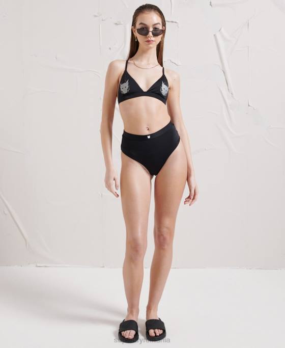 Superdry top de bikini dragon tri îmbrăcăminte negru femei JX0Z3232