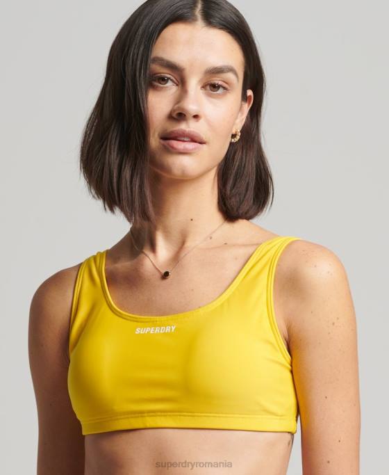 Superdry top de bikini esențial reciclat îmbrăcăminte galben femei JX0Z3236