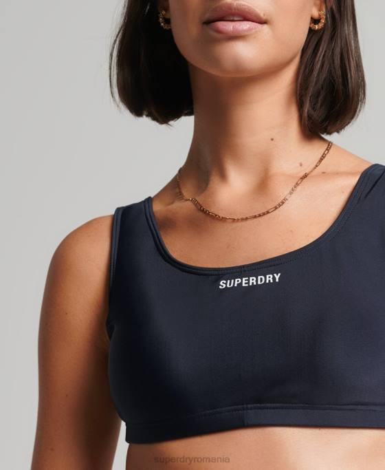 Superdry top de bikini esențial reciclat îmbrăcăminte marina femei JX0Z3220