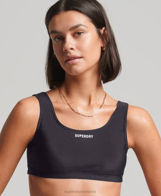 Superdry top de bikini esențial reciclat îmbrăcăminte negru femei JX0Z3222
