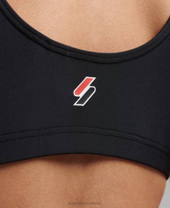 Superdry top de bikini esențial îmbrăcăminte negru femei JX0Z3245