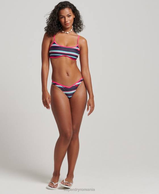 Superdry top de bikini reciclat în dungi îmbrăcăminte multi femei JX0Z3214