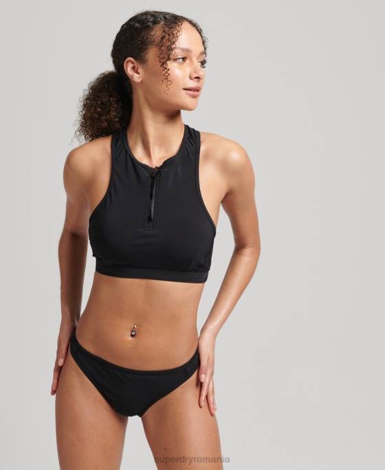 Superdry top de bikini sport de înot îmbrăcăminte negru femei JX0Z3255