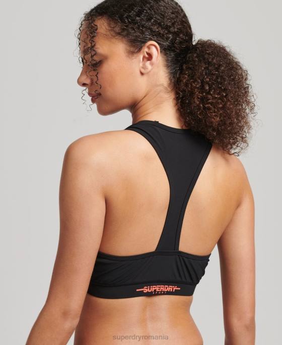 Superdry top de bikini sport de înot îmbrăcăminte negru femei JX0Z3255