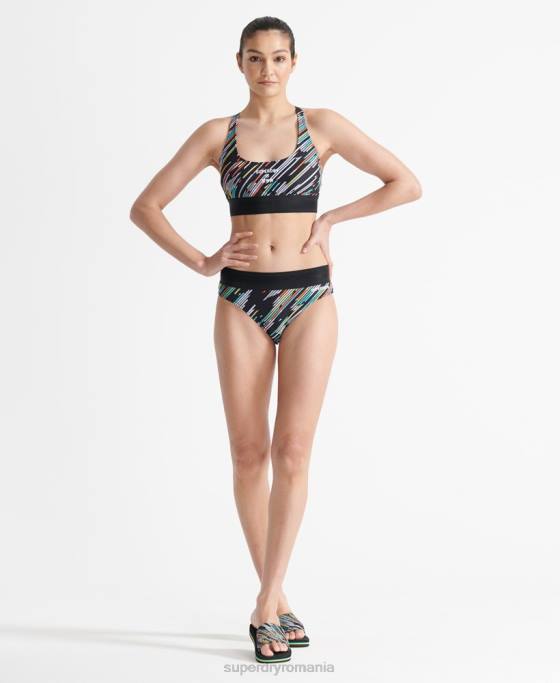 Superdry top de bikini sport volei îmbrăcăminte negru femei JX0Z6353