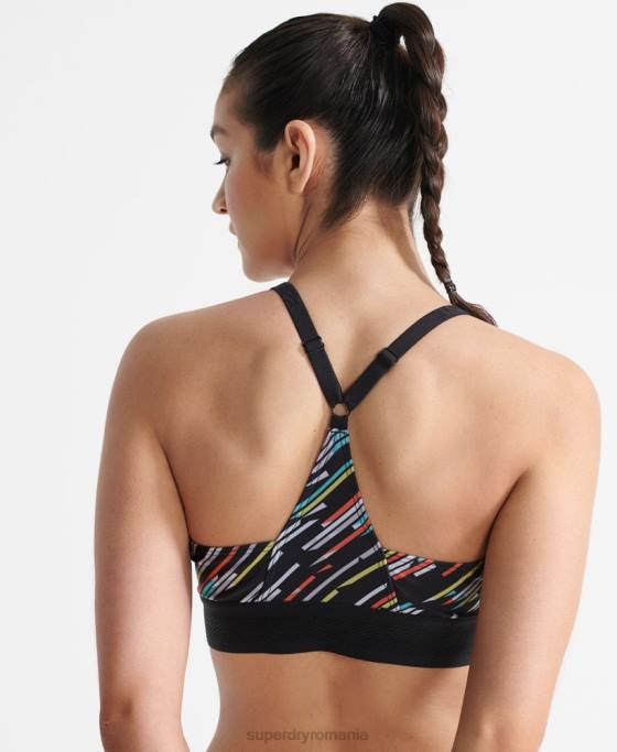 Superdry top de bikini sport volei îmbrăcăminte negru femei JX0Z6353