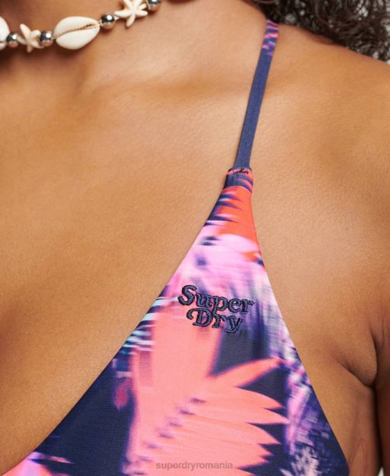 Superdry top de bikini triunghi reciclat îmbrăcăminte albastru femei JX0Z3178