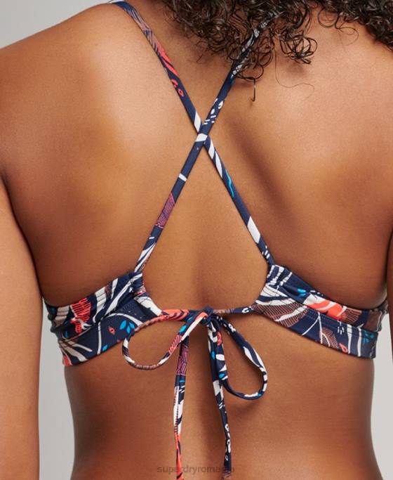 Superdry top de bikini triunghi reciclat îmbrăcăminte marina femei JX0Z3182