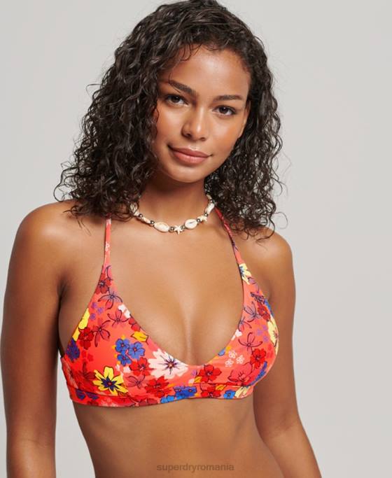 Superdry top de bikini triunghi reciclat îmbrăcăminte portocale femei JX0Z3192