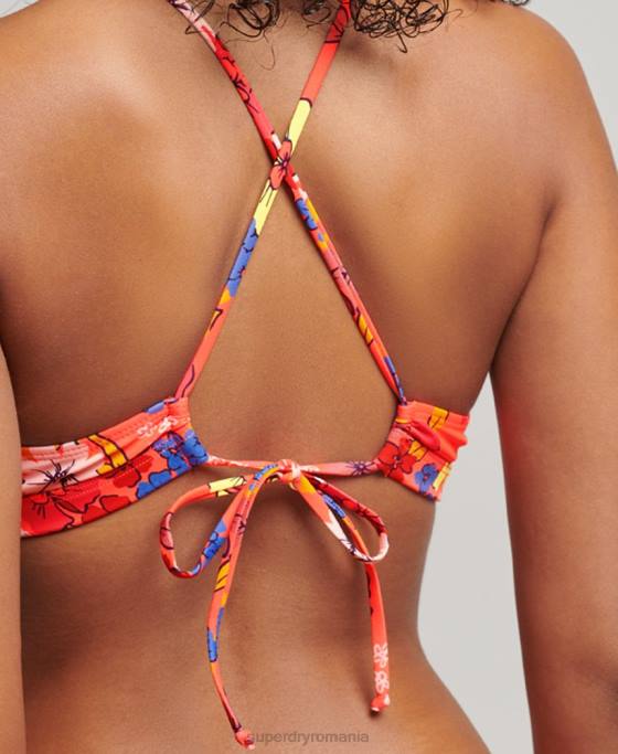 Superdry top de bikini triunghi reciclat îmbrăcăminte portocale femei JX0Z3192