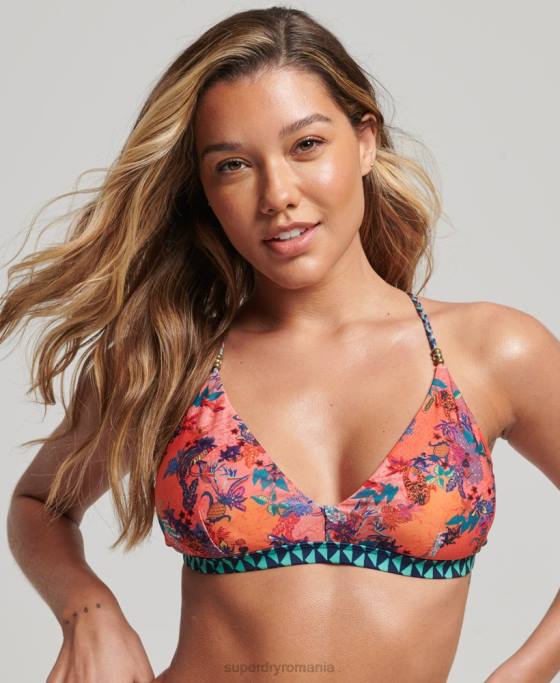 Superdry top de bikini tropical vintage îmbrăcăminte coral femei JX0Z6747