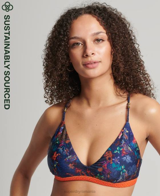 Superdry top de bikini tropical vintage îmbrăcăminte marina femei JX0Z6520