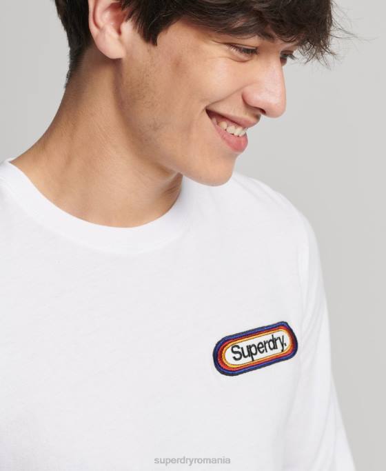 Superdry top de sezon cu logo vintage îmbrăcăminte alb bărbați JX0Z1530