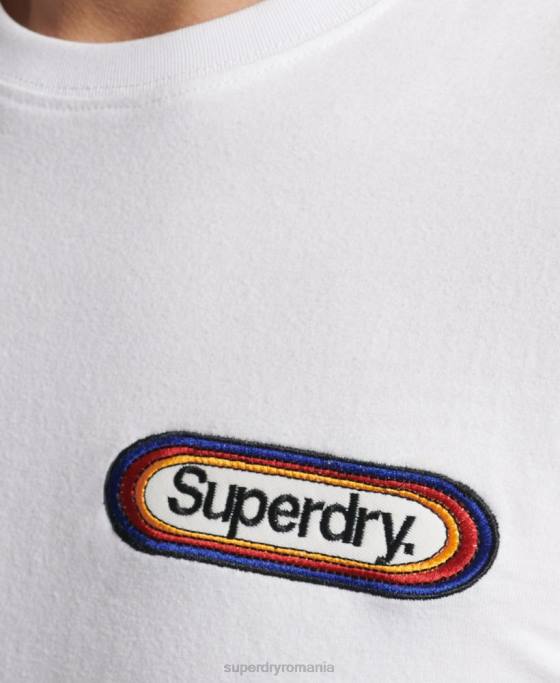 Superdry top de sezon cu logo vintage îmbrăcăminte alb bărbați JX0Z1530