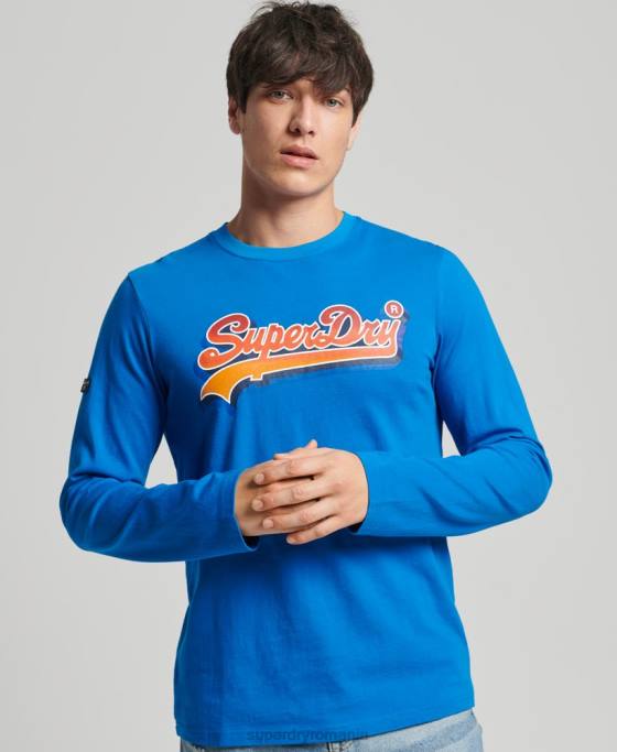 Superdry top de sezon cu logo vintage îmbrăcăminte albastru bărbați JX0Z1566