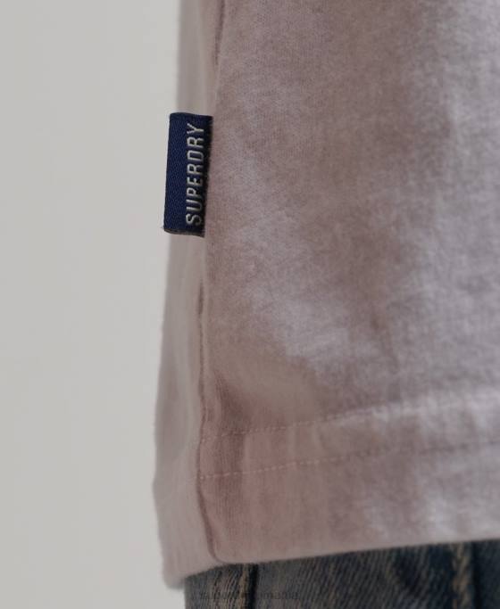 Superdry top din bumbac organic brodat cu logo vintage îmbrăcăminte alb bărbați JX0Z1455