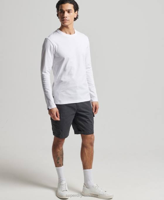 Superdry top din bumbac organic brodat cu logo vintage îmbrăcăminte alb bărbați JX0Z1539