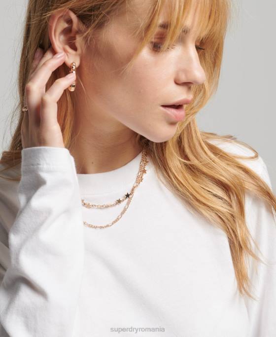 Superdry top din bumbac organic brodat cu logo vintage îmbrăcăminte alb femei JX0Z6677