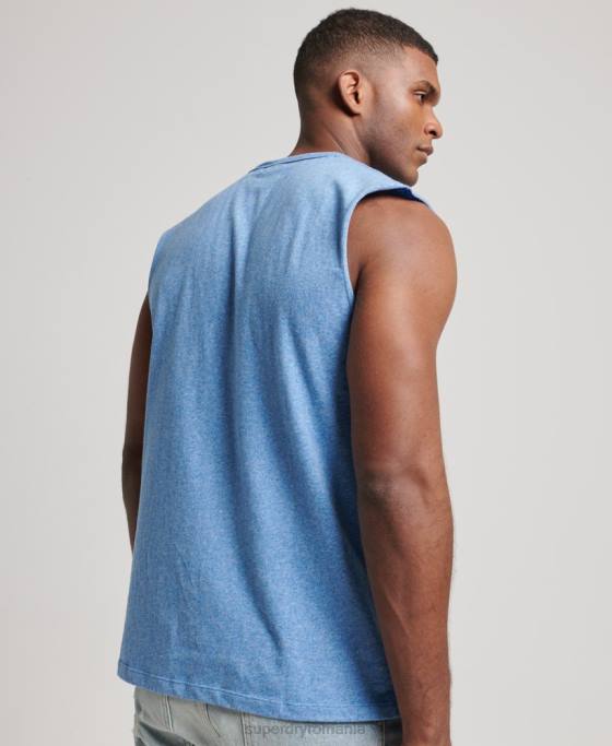Superdry top din bumbac organic brodat cu logo vintage îmbrăcăminte albastru bărbați JX0Z1451