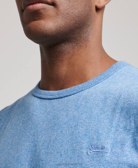 Superdry top din bumbac organic brodat cu logo vintage îmbrăcăminte albastru bărbați JX0Z1451