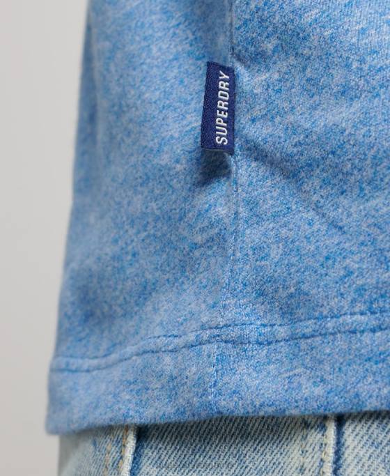 Superdry top din bumbac organic brodat cu logo vintage îmbrăcăminte albastru bărbați JX0Z1451