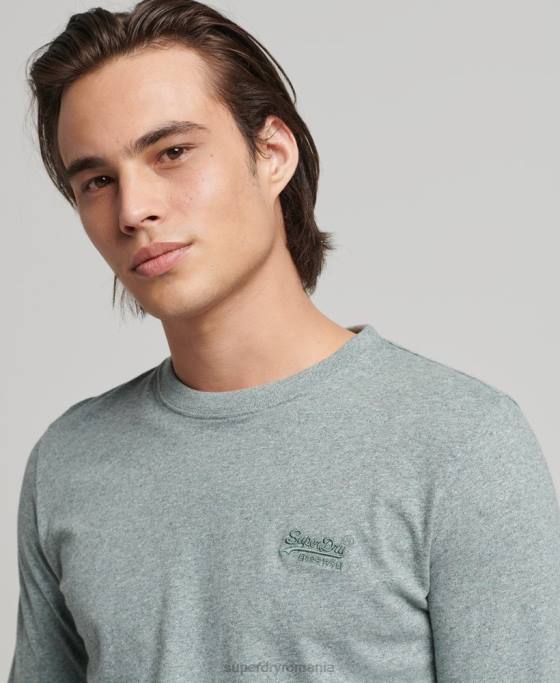 Superdry top din bumbac organic brodat cu logo vintage îmbrăcăminte albastru bărbați JX0Z1486