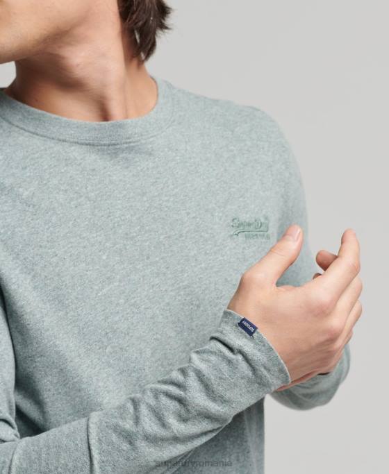 Superdry top din bumbac organic brodat cu logo vintage îmbrăcăminte albastru bărbați JX0Z1486