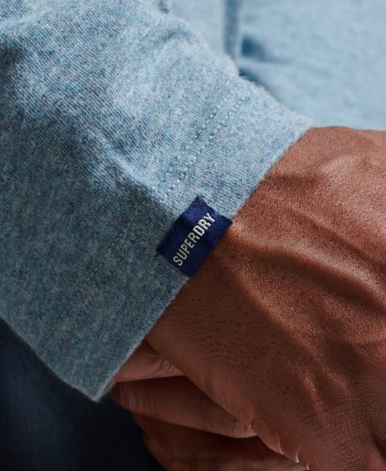 Superdry top din bumbac organic brodat cu logo vintage îmbrăcăminte albastru bărbați JX0Z1570