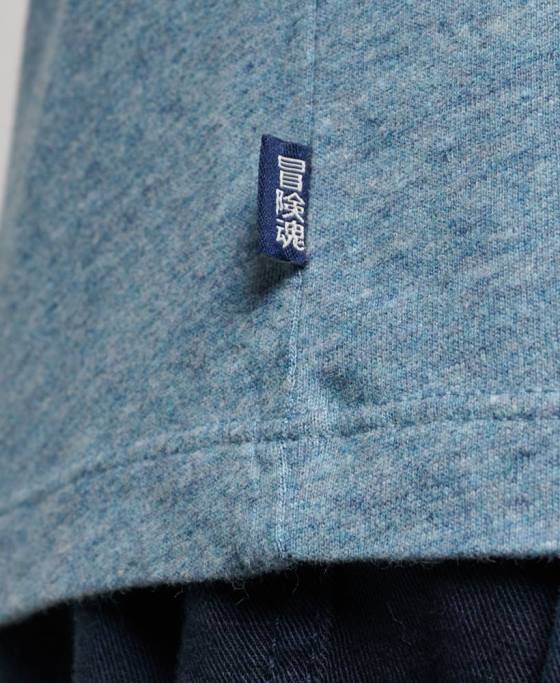 Superdry top din bumbac organic brodat cu logo vintage îmbrăcăminte albastru bărbați JX0Z1570