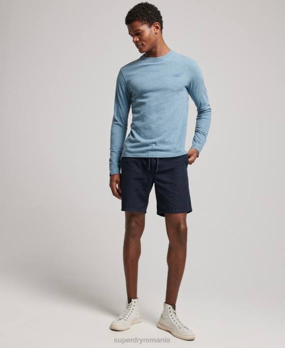 Superdry top din bumbac organic brodat cu logo vintage îmbrăcăminte albastru bărbați JX0Z1570