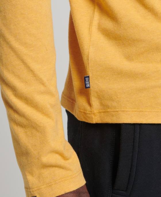 Superdry top din bumbac organic brodat cu logo vintage îmbrăcăminte galben bărbați JX0Z1562
