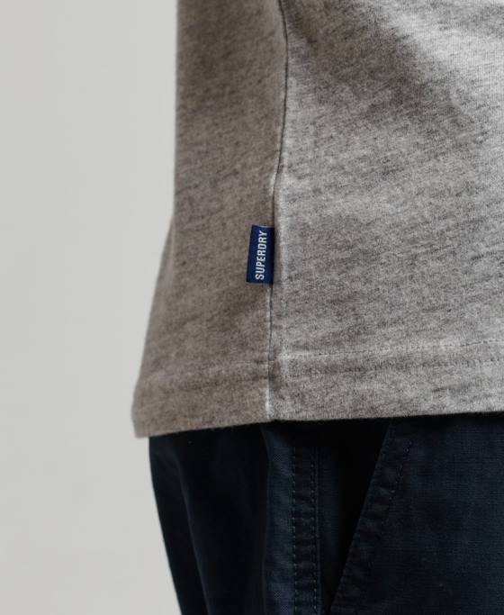 Superdry top din bumbac organic brodat cu logo vintage îmbrăcăminte gri bărbați JX0Z1447